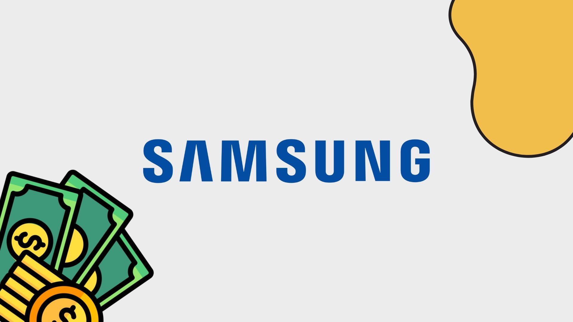 Samsung com dinheiro de lado