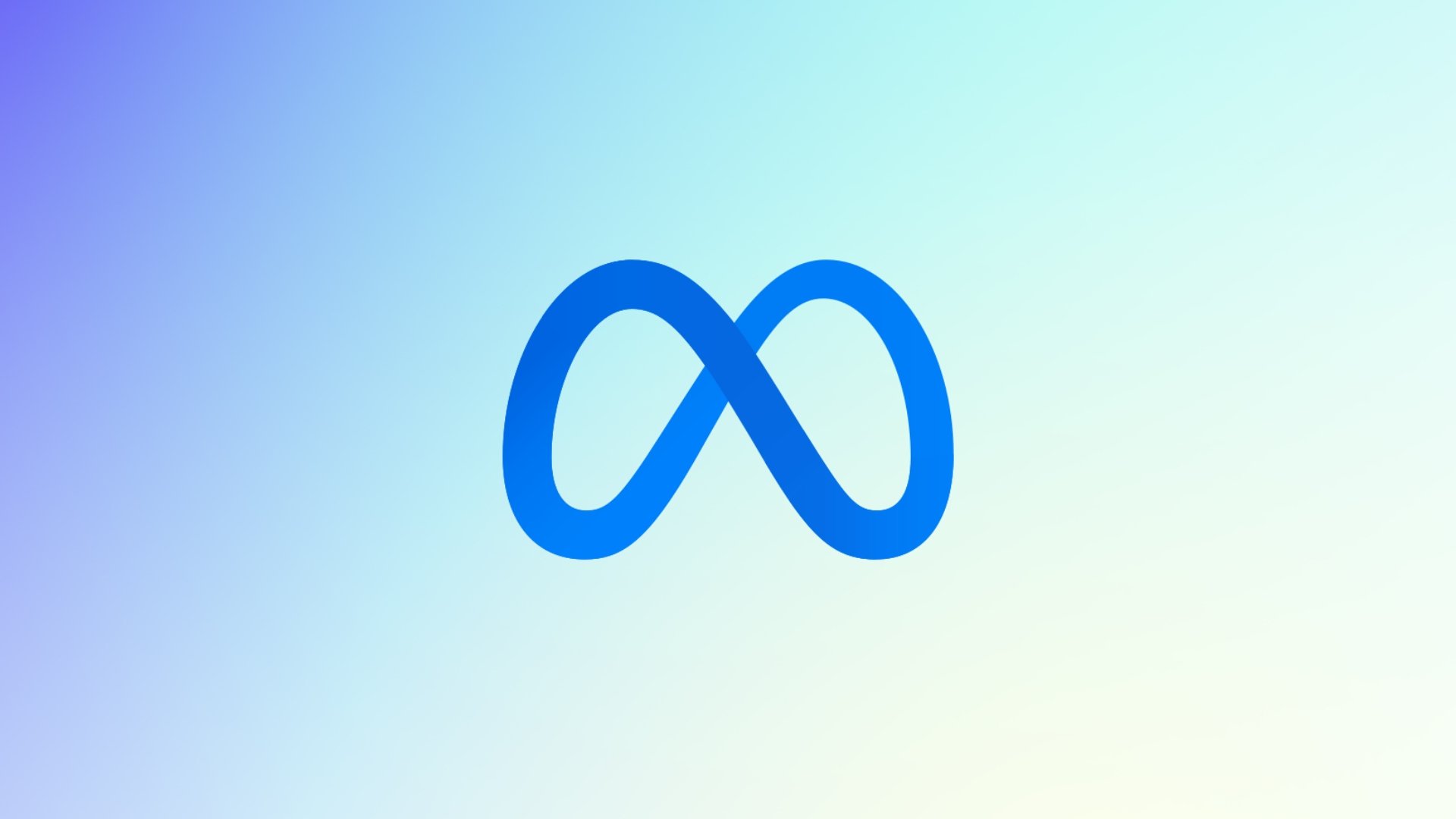 logo da meta em fundo azul claro de gradiente