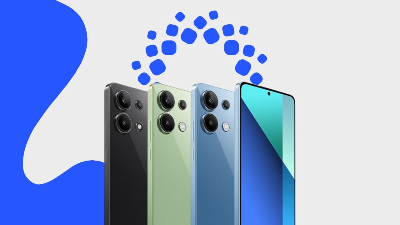 Redmi Note 13 com logo da HyperOS