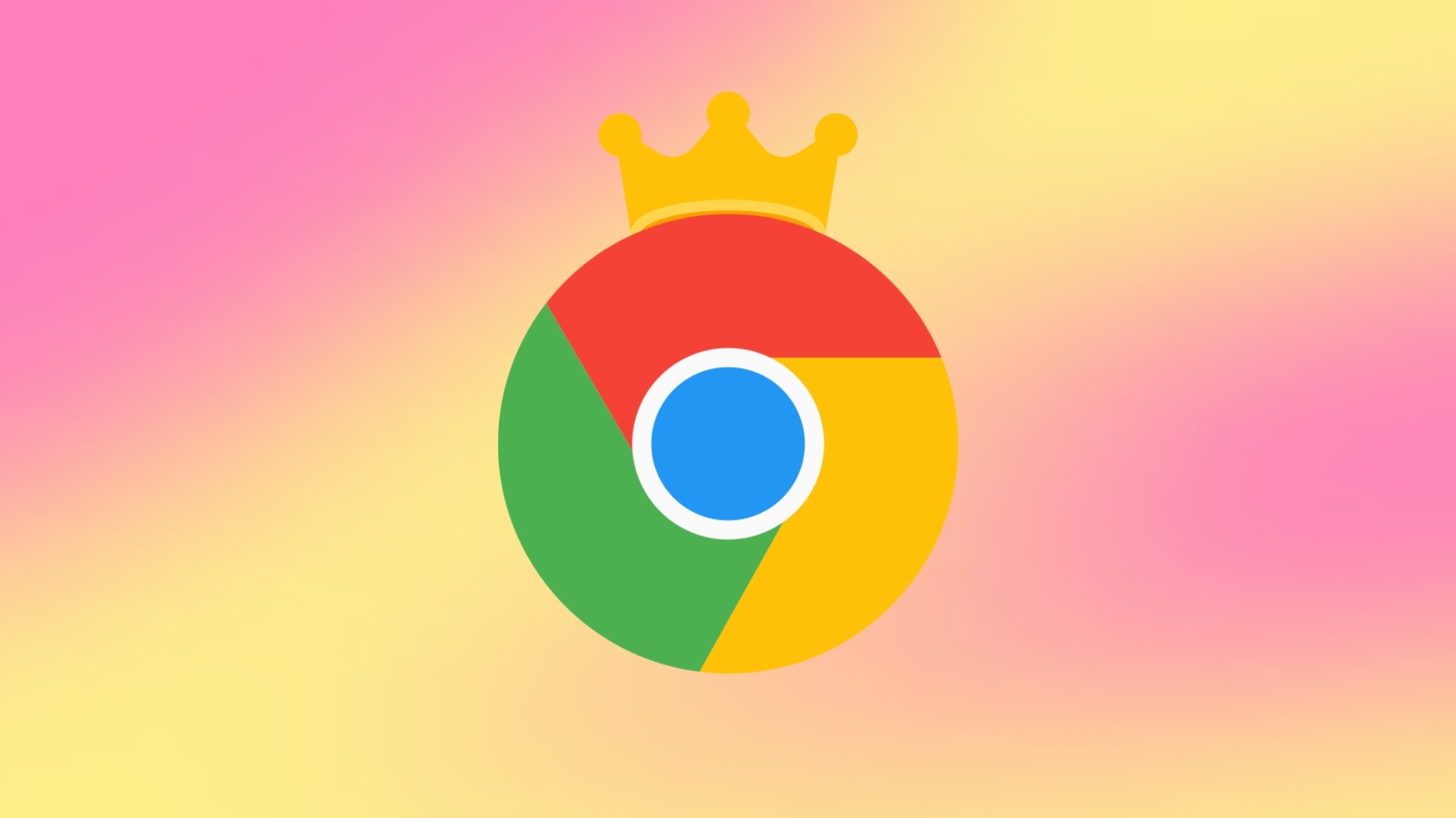 Google Chrome com uma coroa em cima