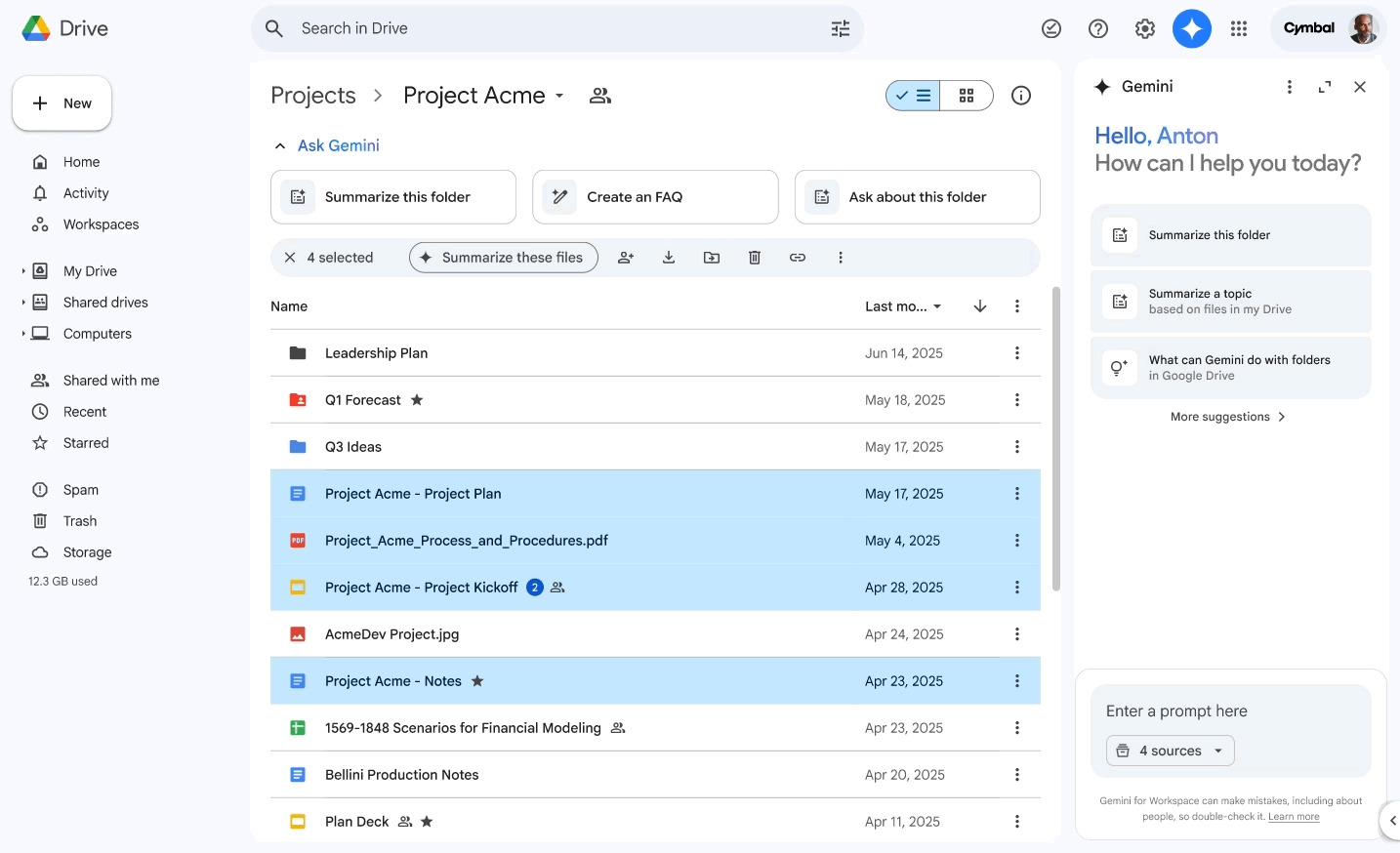 Google Drive com gemini