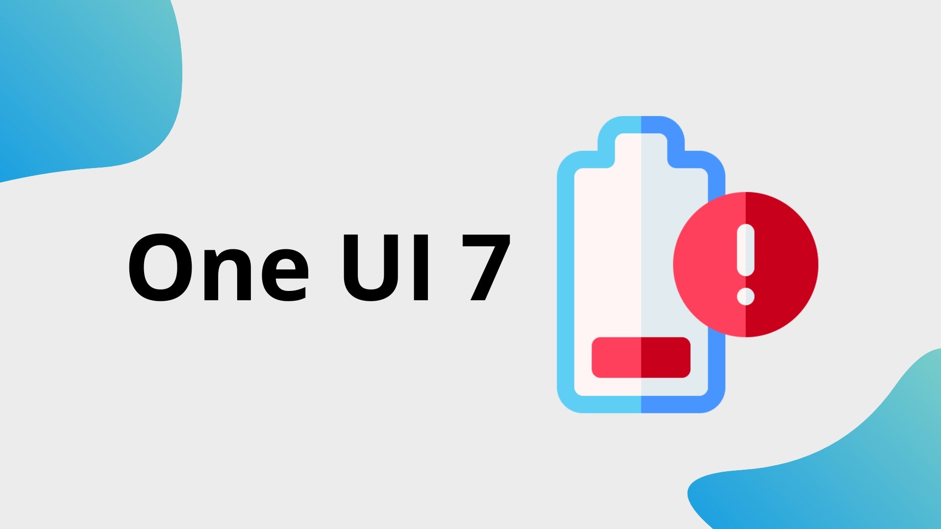 One UI 7 com bateria e sinal de alerta