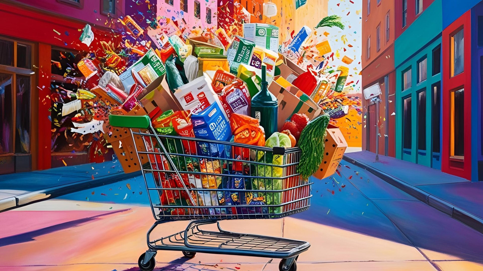 Carrinho de compras a explodir