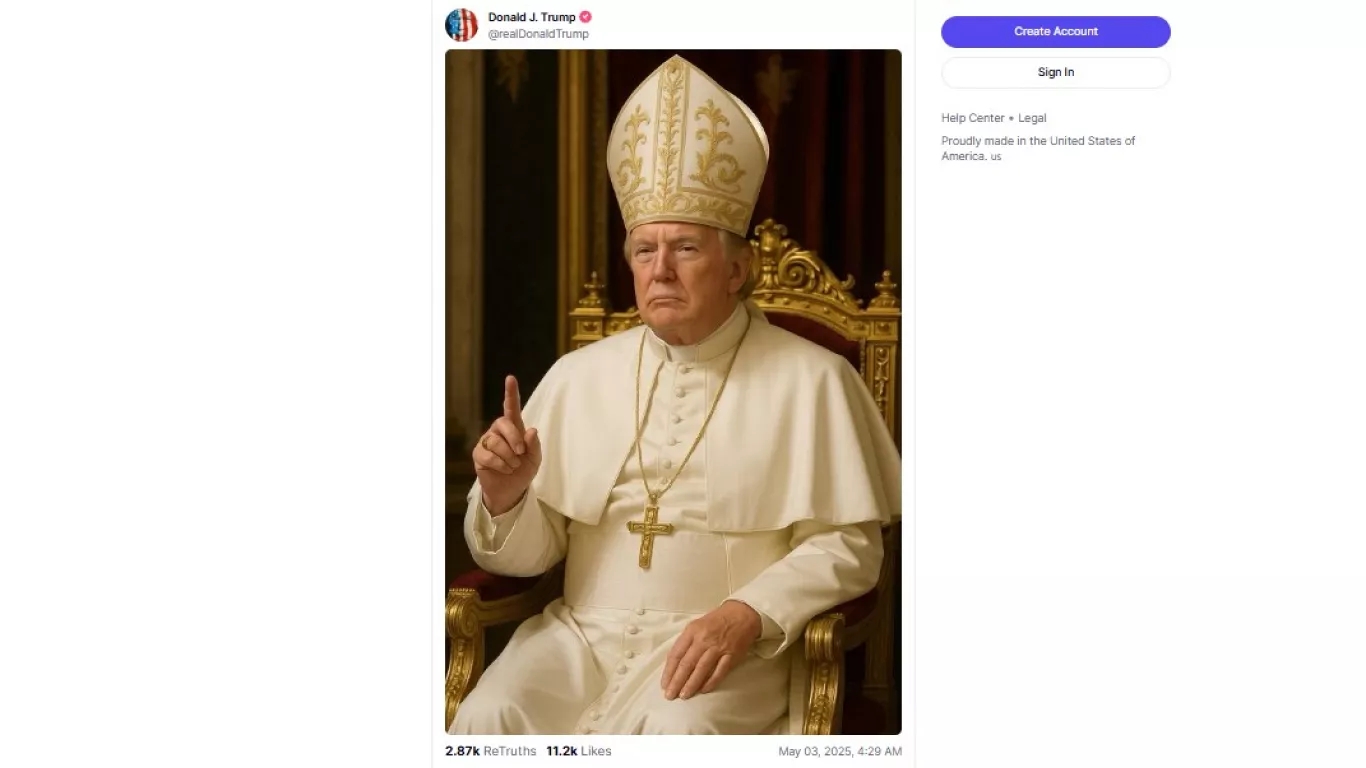 imagem de trump como papa
