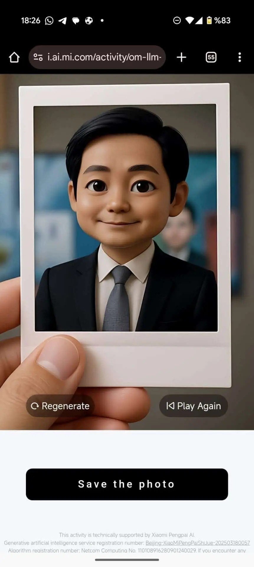 conversão da imagem para polaroid