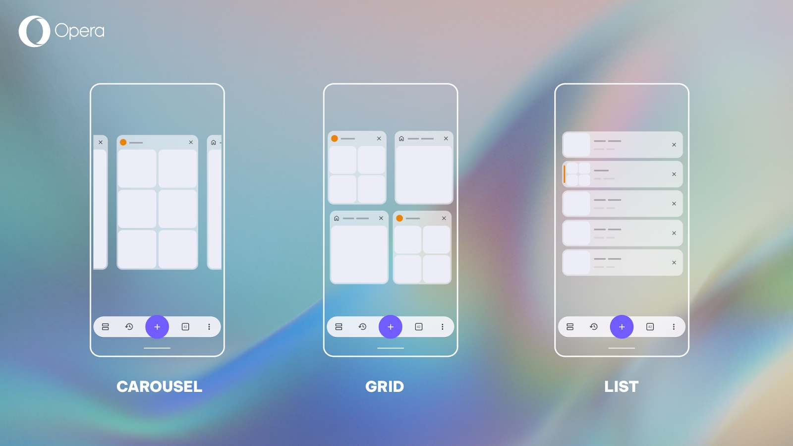 opera para android com separadores em grupos personalizados