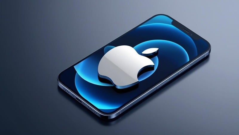Apple logo em um smartphone da empresa