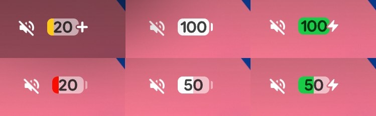 novos icones de bateria do android 16