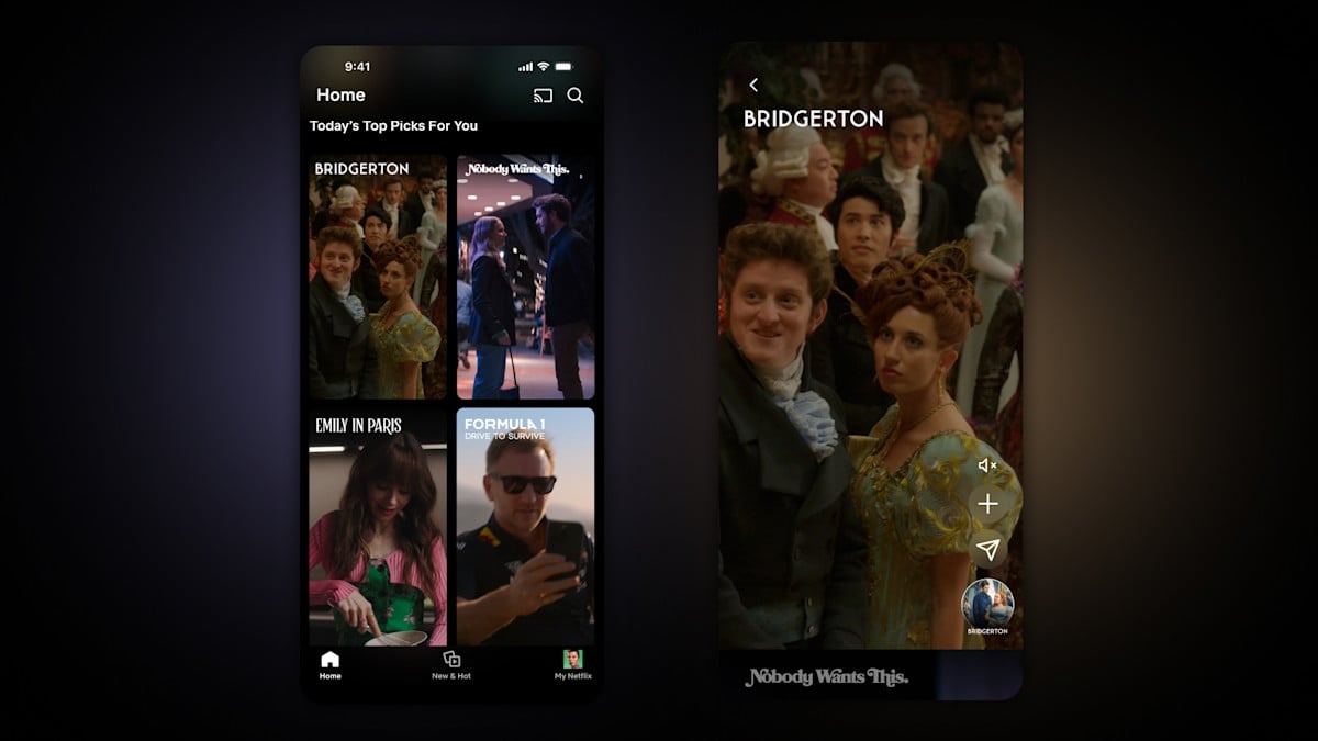 Netflix com vídeos em formato vertical