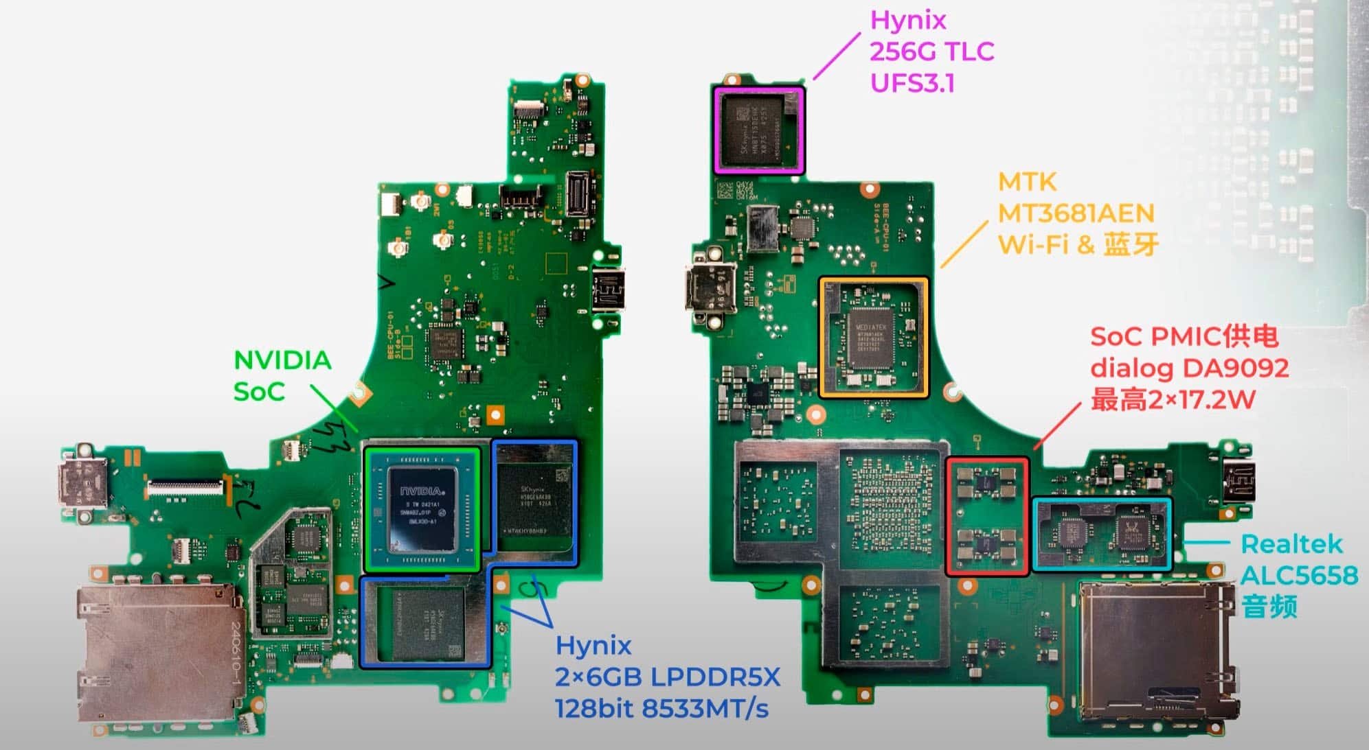 detalhes do interior da nintendo switch 2