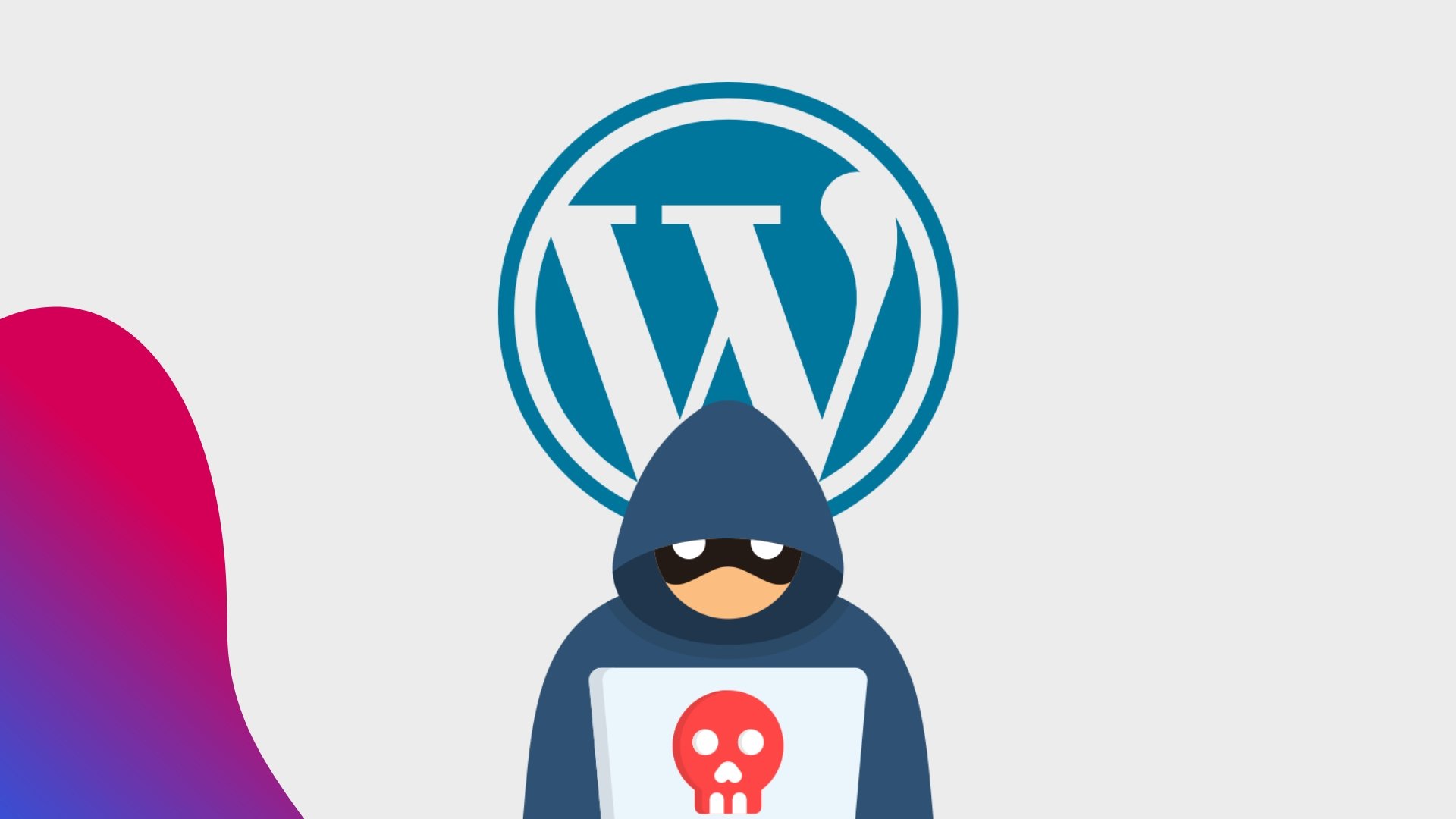 WordPress com hacker em frente