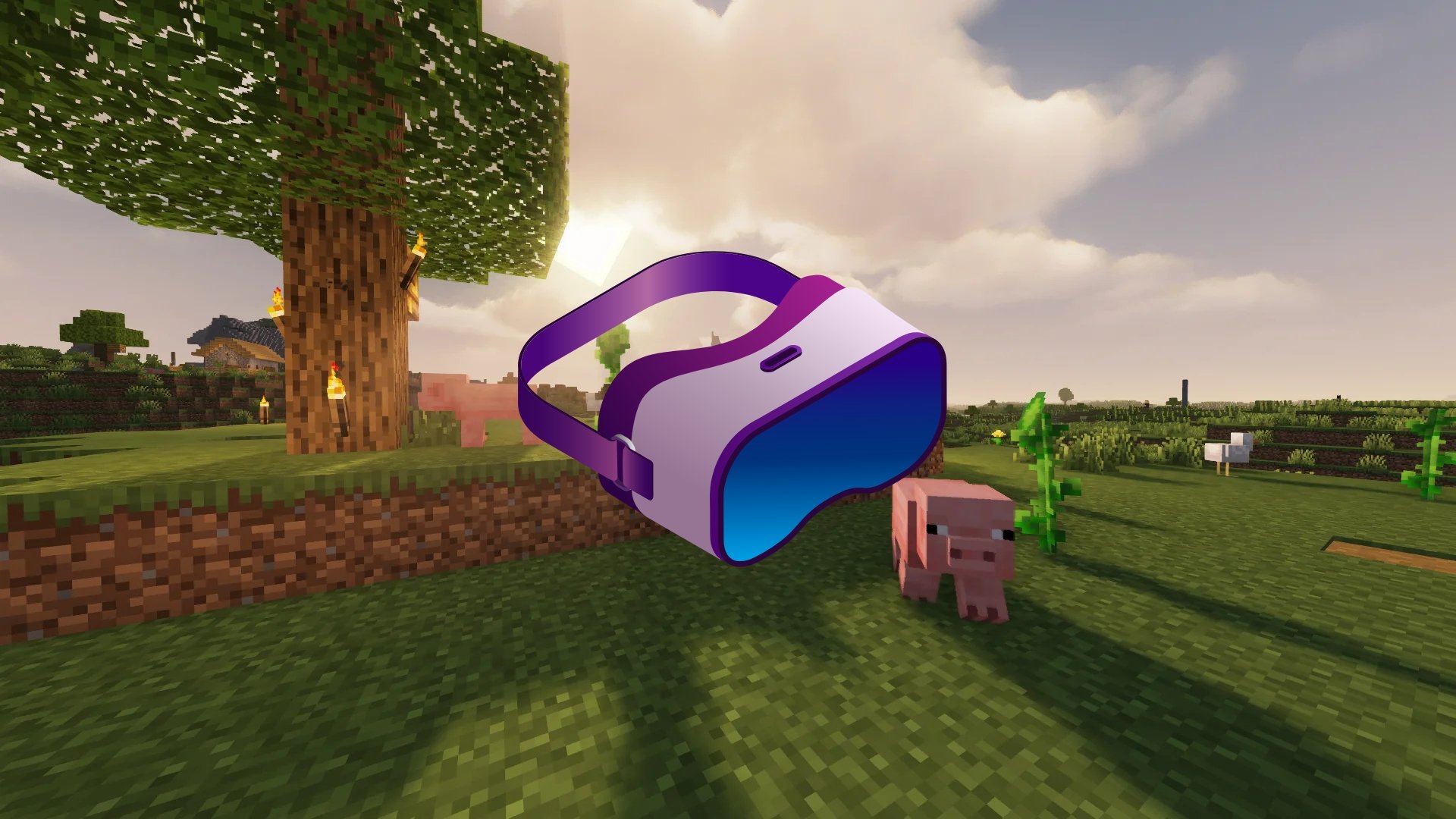 Minecraft com óculos de VR