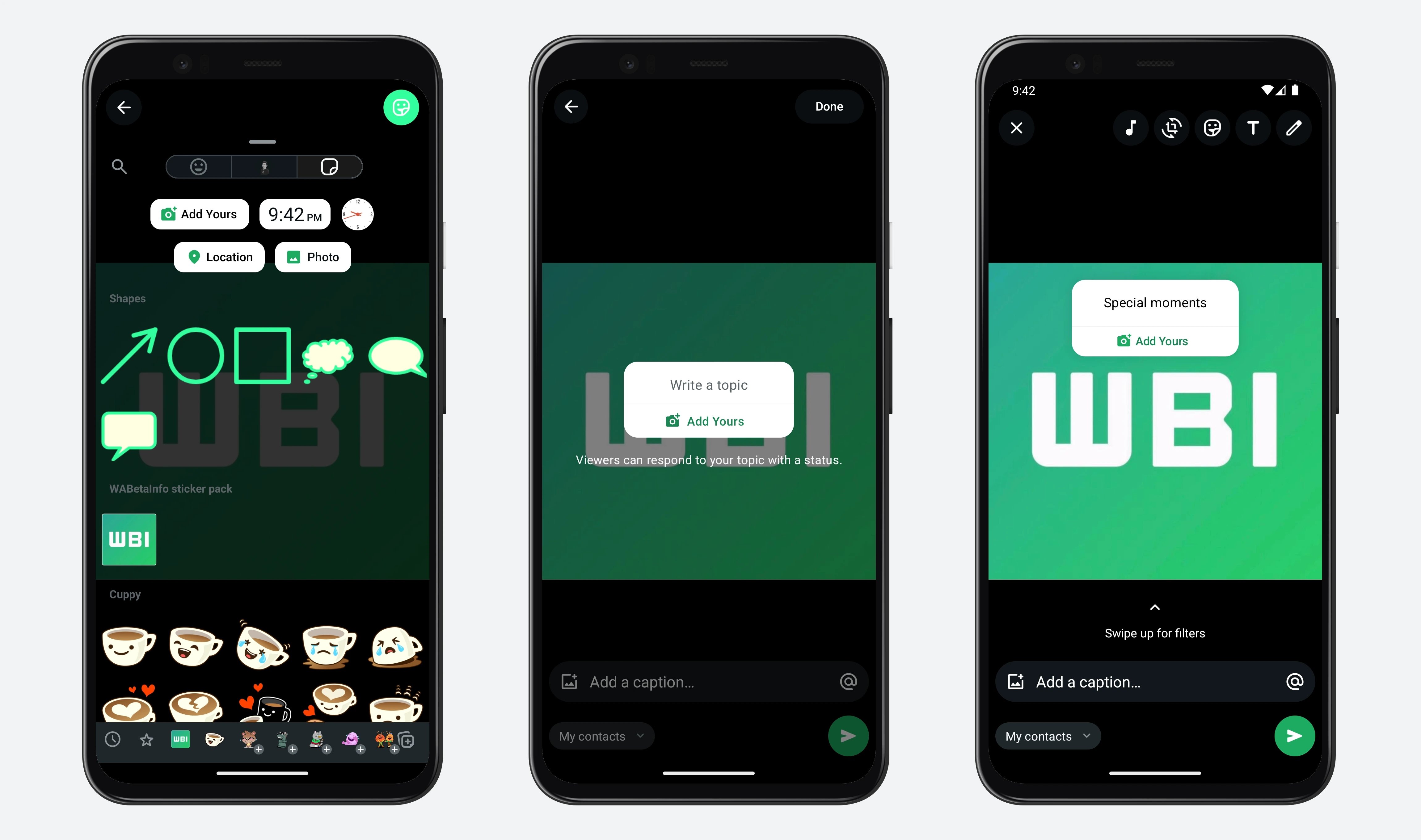 Forma de partilha nos status do WhatsApp