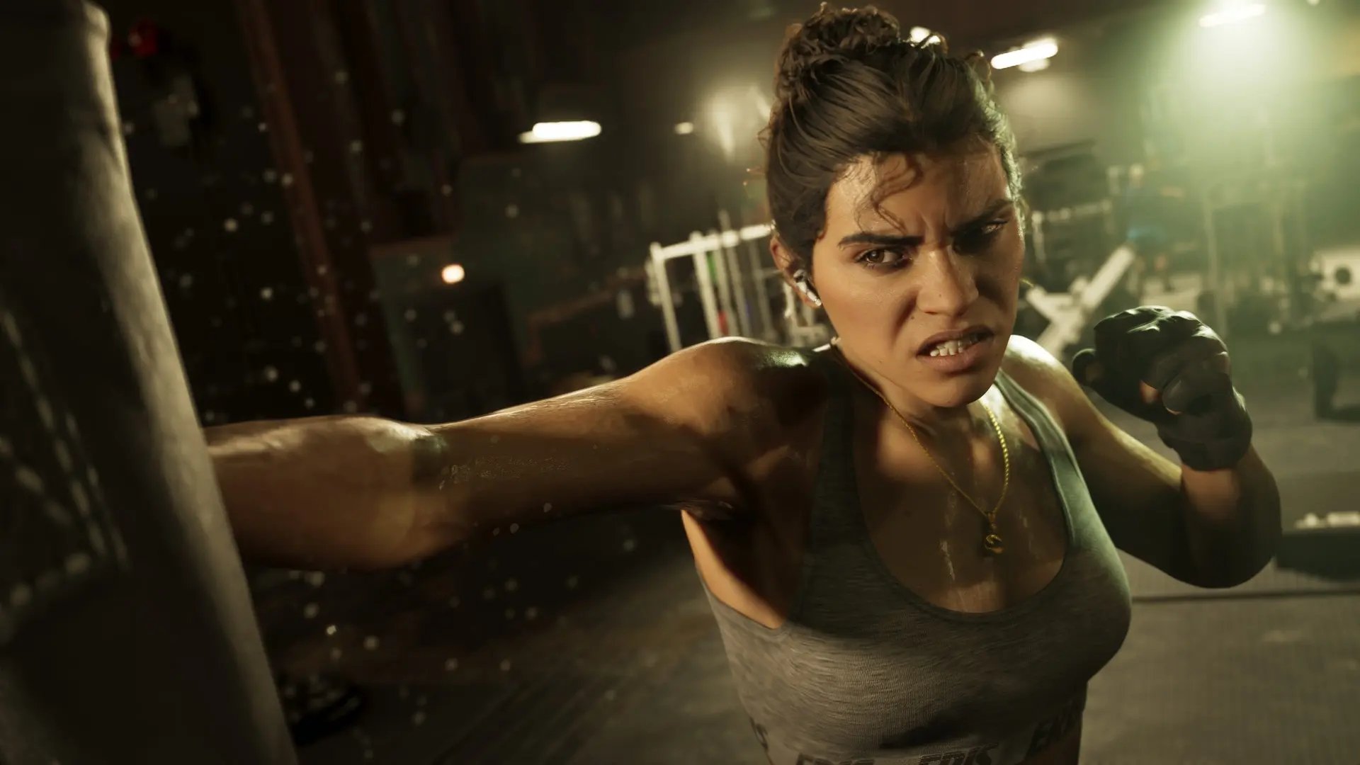Lucia a praticar boxing