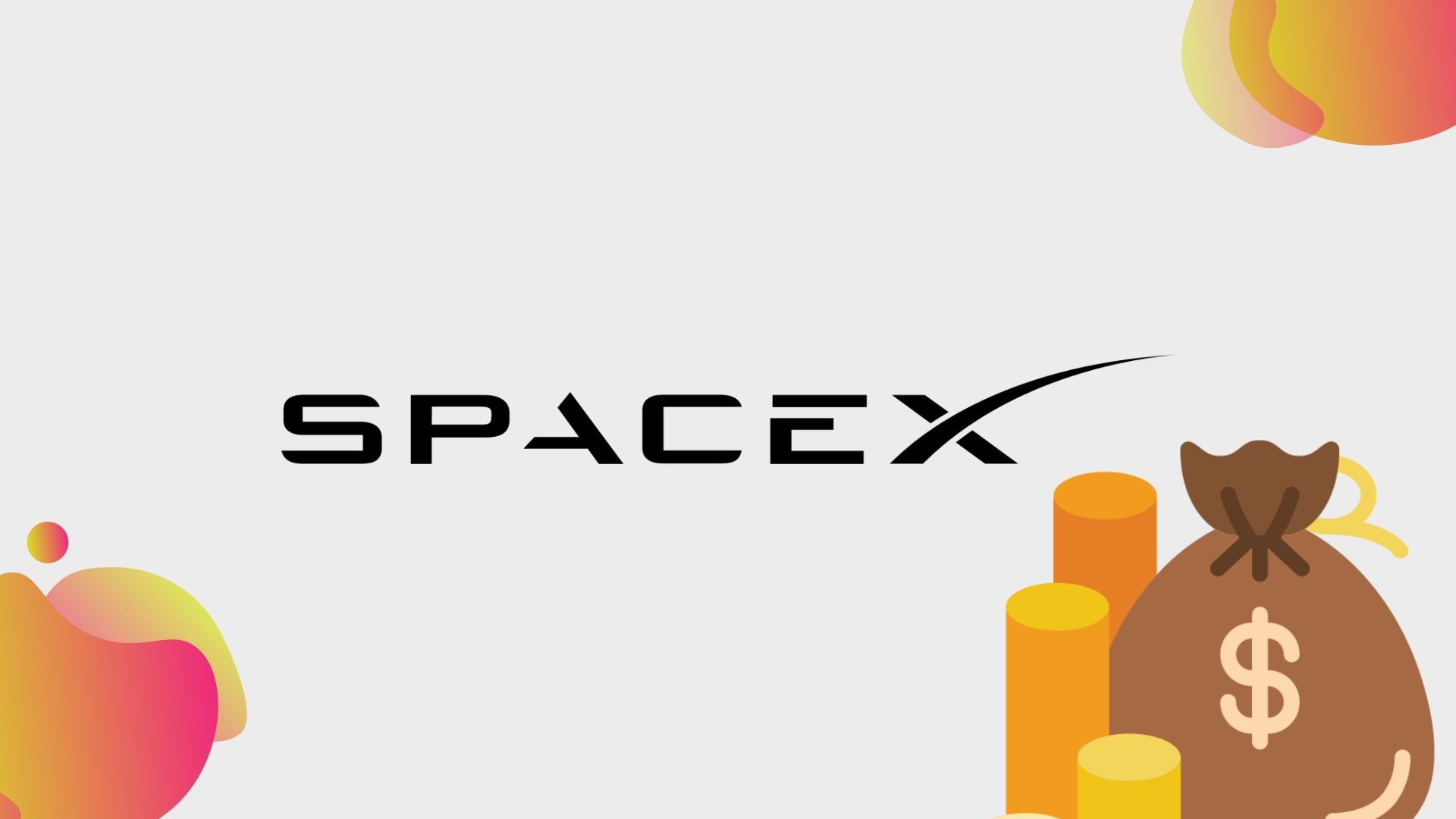 Logo da SpaceX com dinheiro ao lado