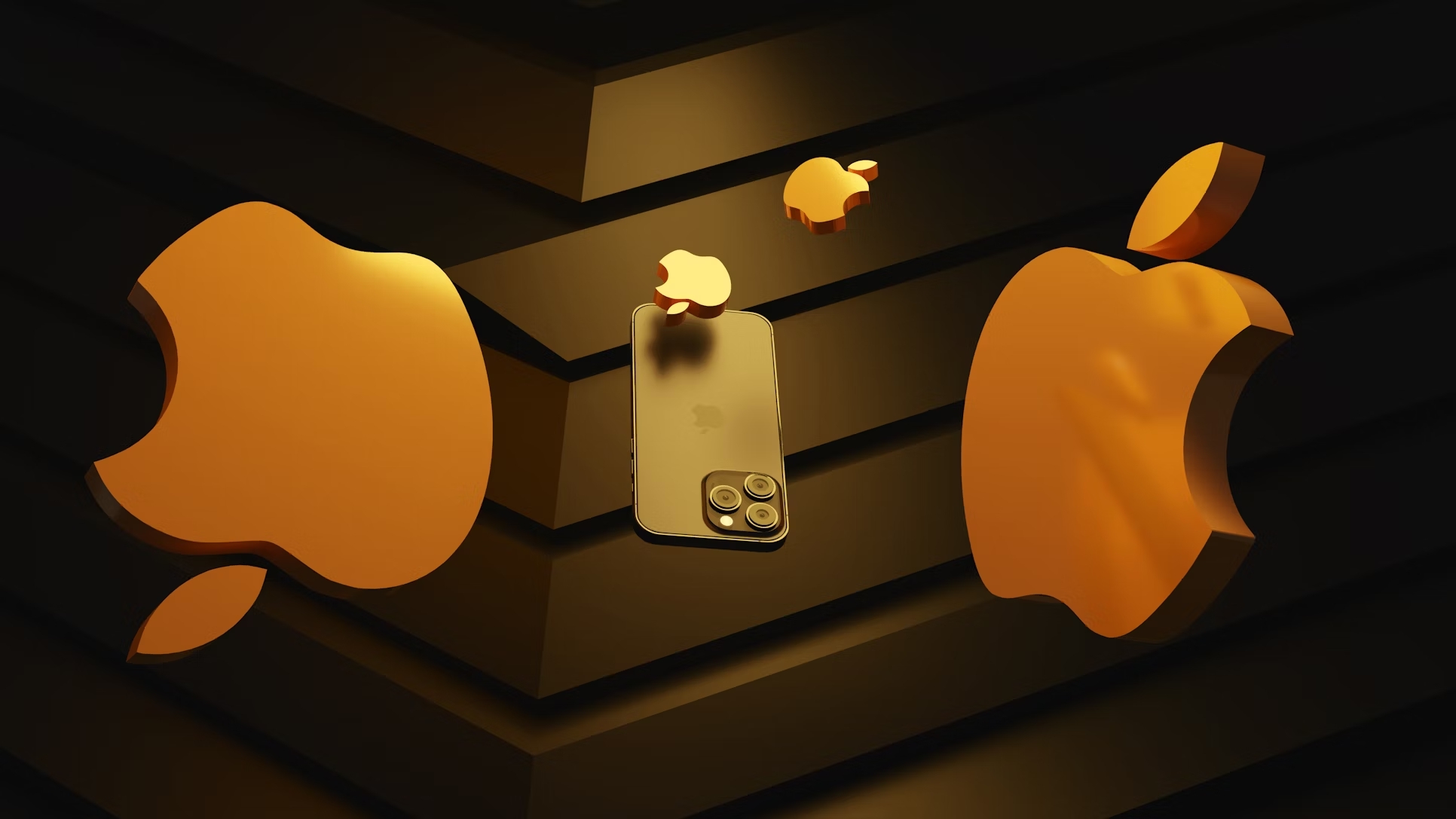 Logo da Apple e smartphone da empresa