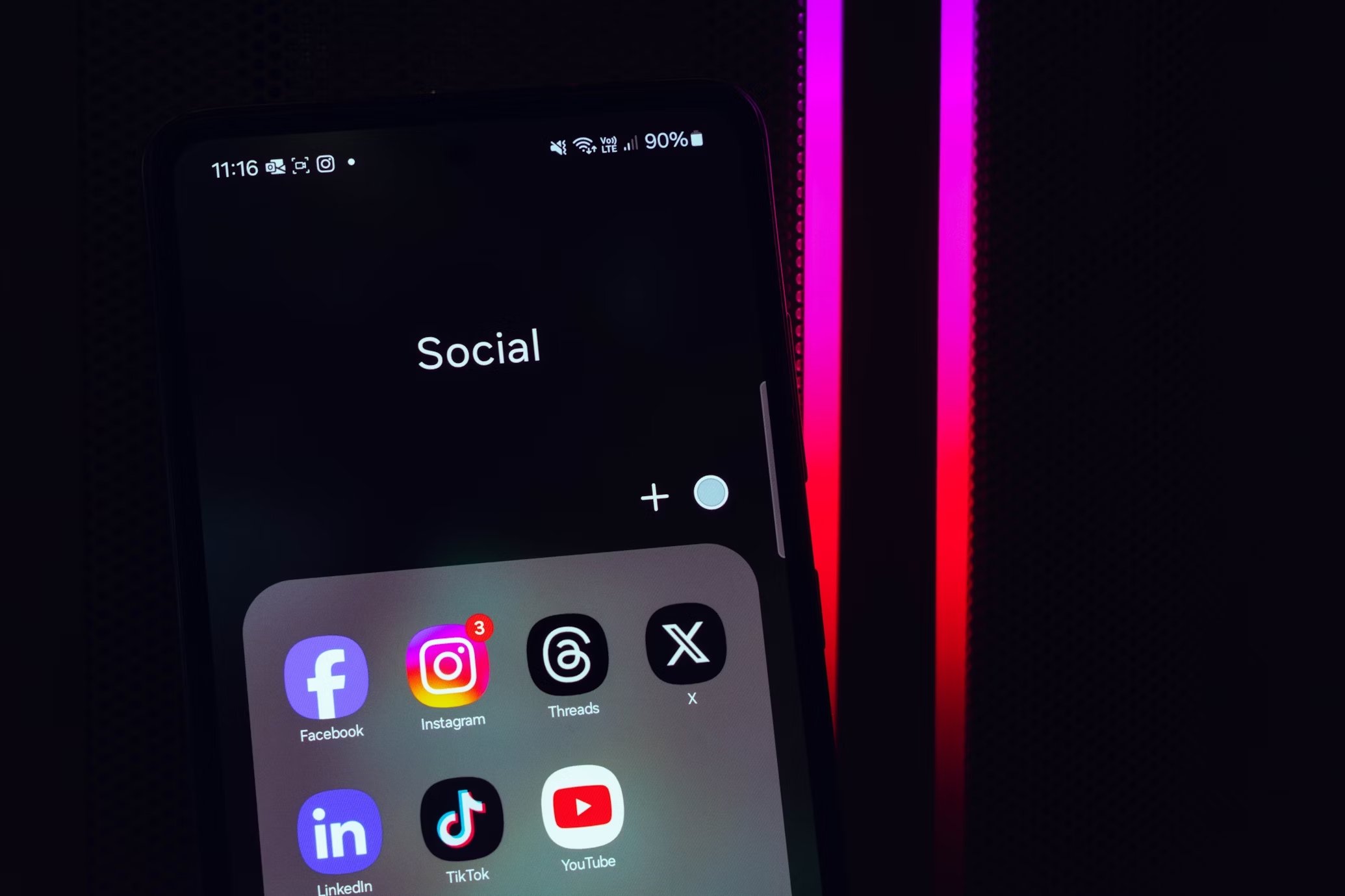 Aplicações de redes sociais em smartphone