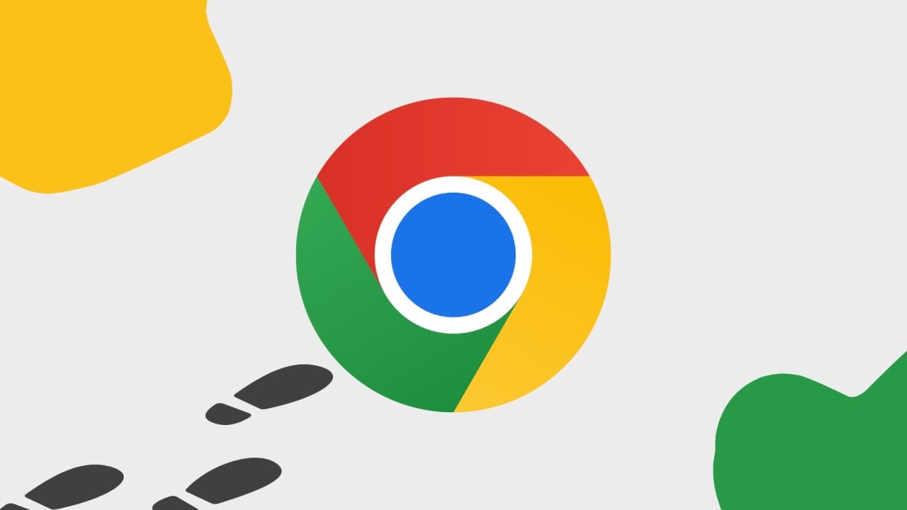 Google Chrome com pegadas