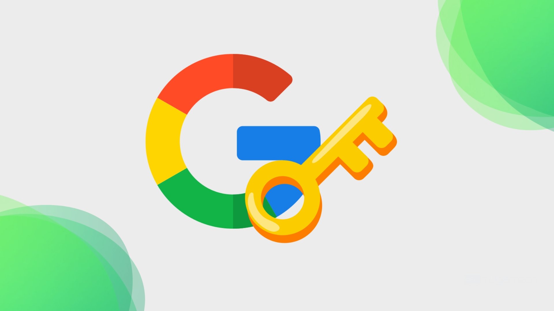 Logo do Google com chave em cima