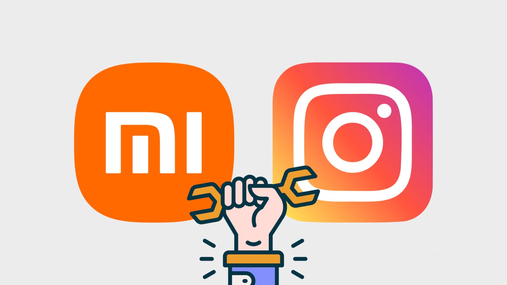 Xiaomi e logo do Instagram com pessoa e chave de vendas