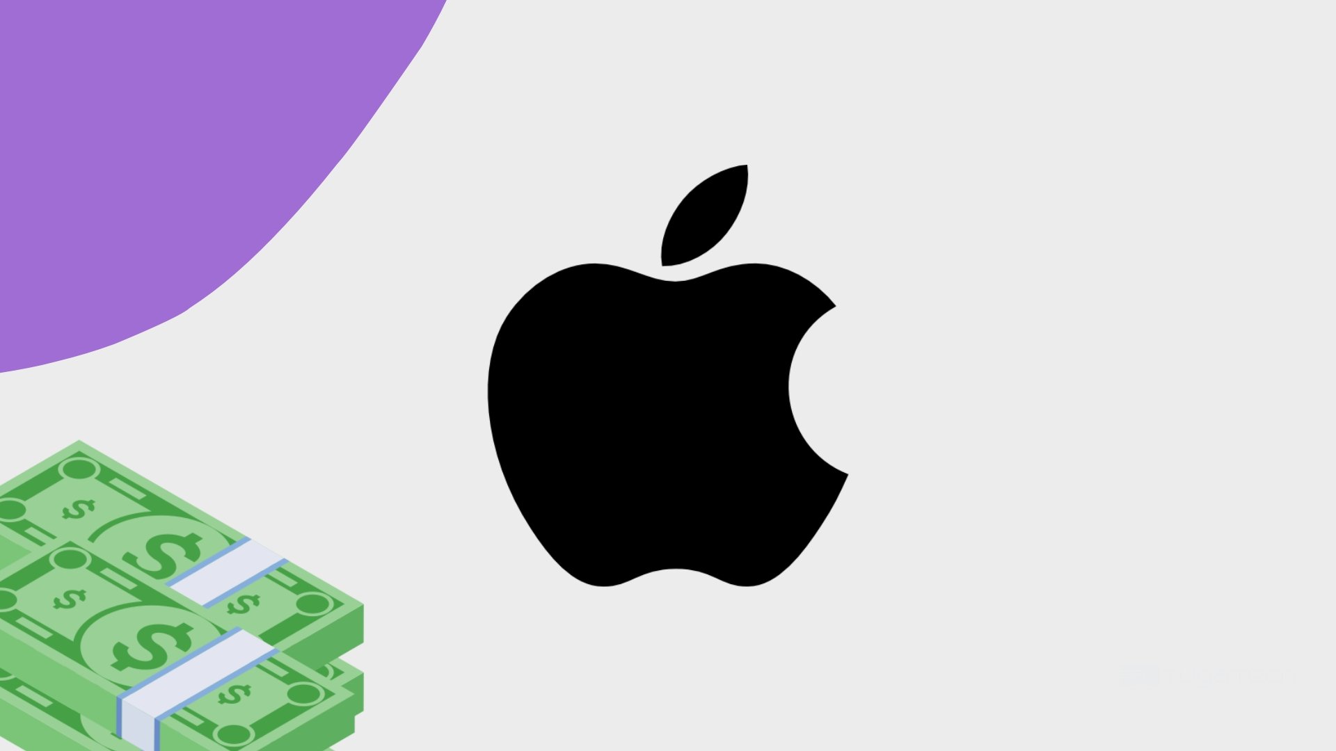 Apple com sinais de dinheiro