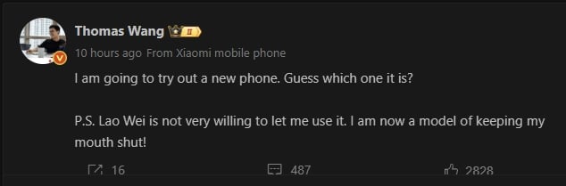 mensagem do CEO da Xiaomi