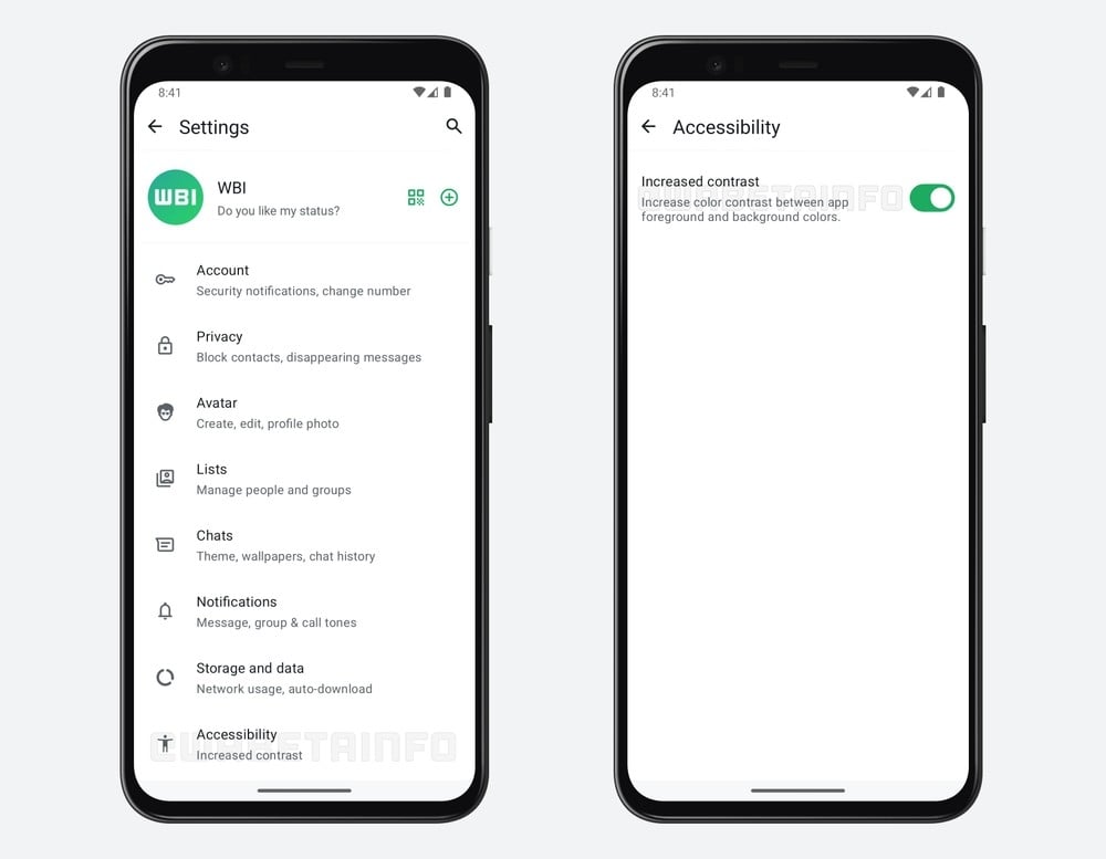página de acessibilidade do WhatsApp