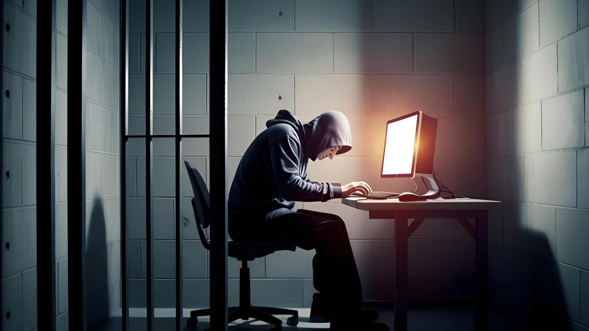 Hacker em frente de um computador