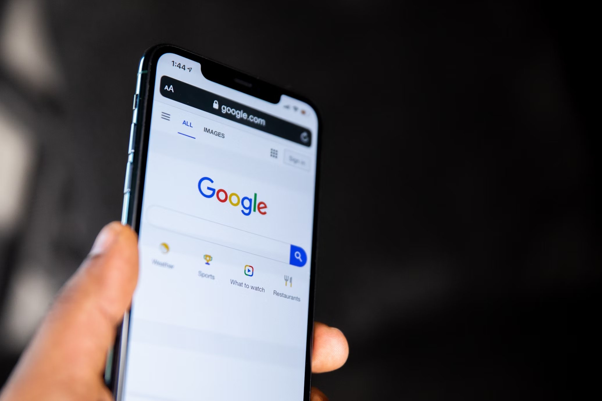 Google Logo em smartphone