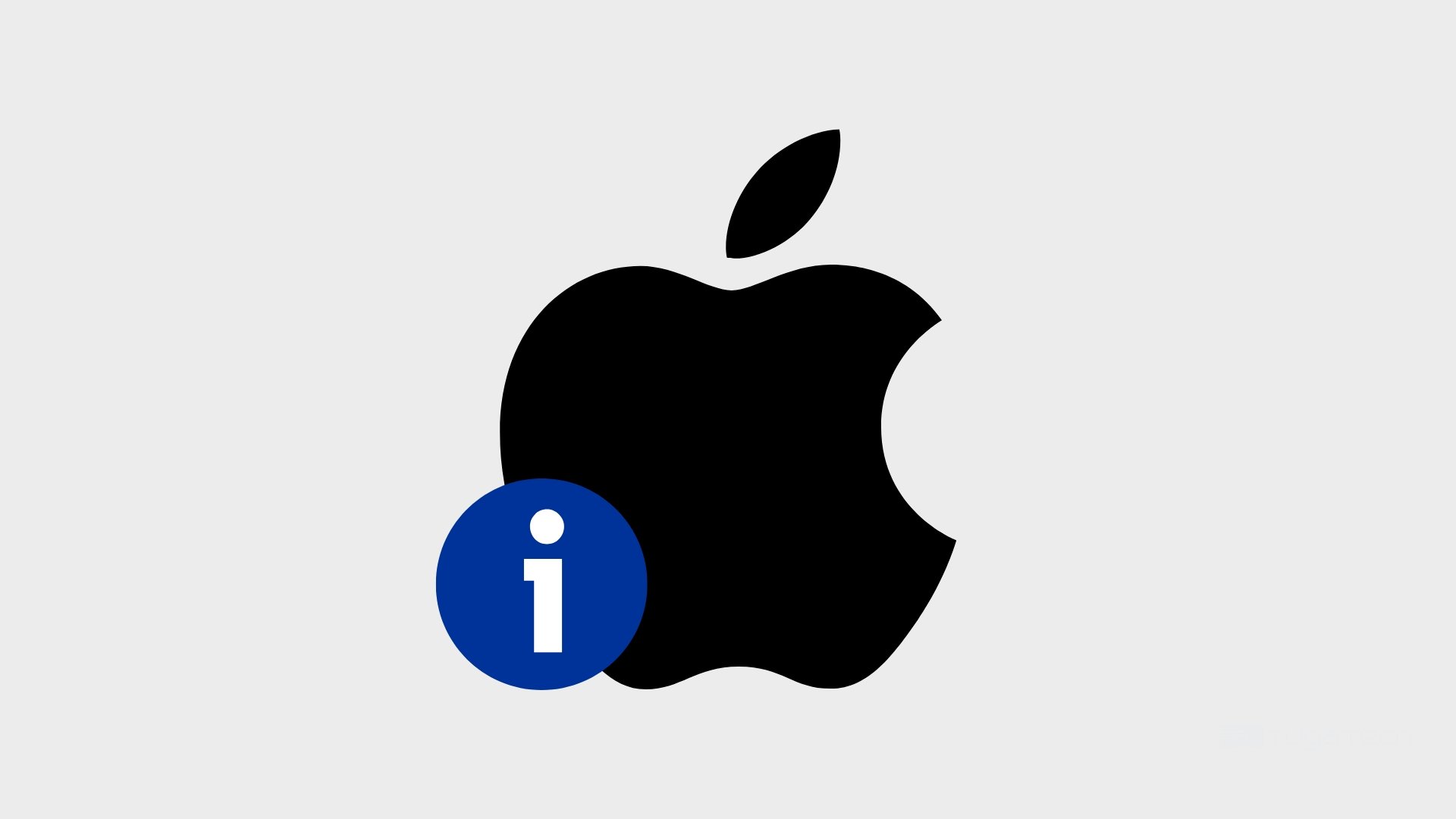 Logo da Apple com alerta