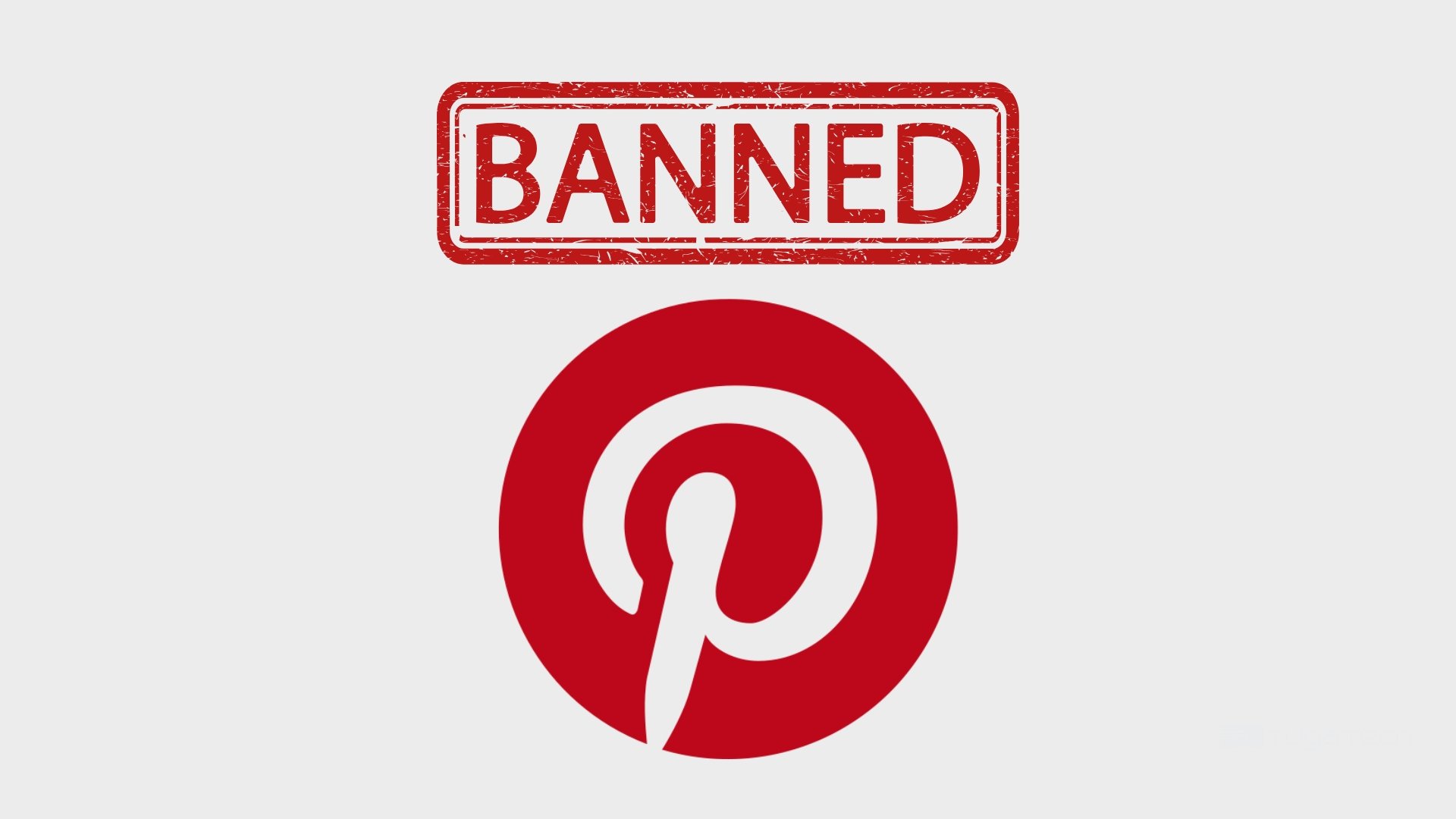 Logo do Pinterest com sinal de banido