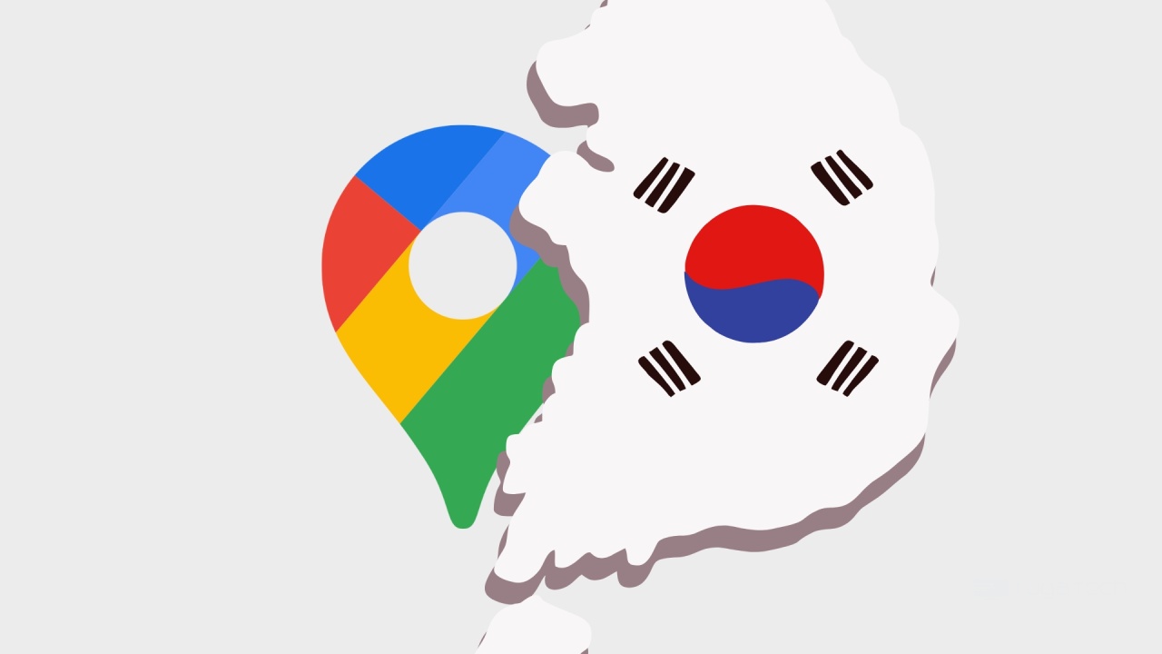 Coreia do Sul com logo do Google Maps