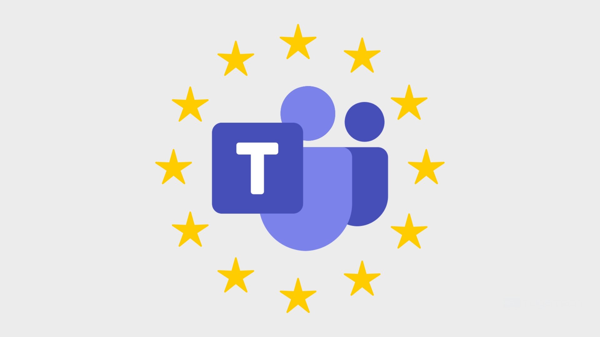 Microsoft Teams com logo da bandeira europeia