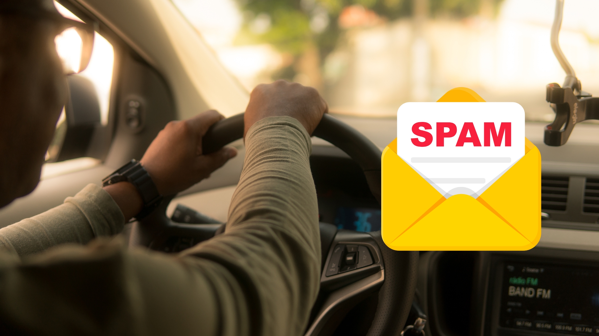 Mensagem de spam em condutor