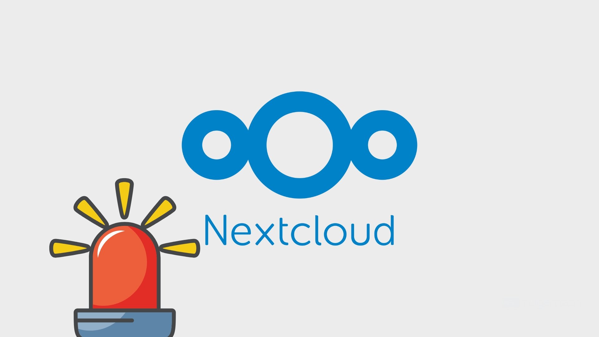 Logo do NextCloud com sinal de alerta