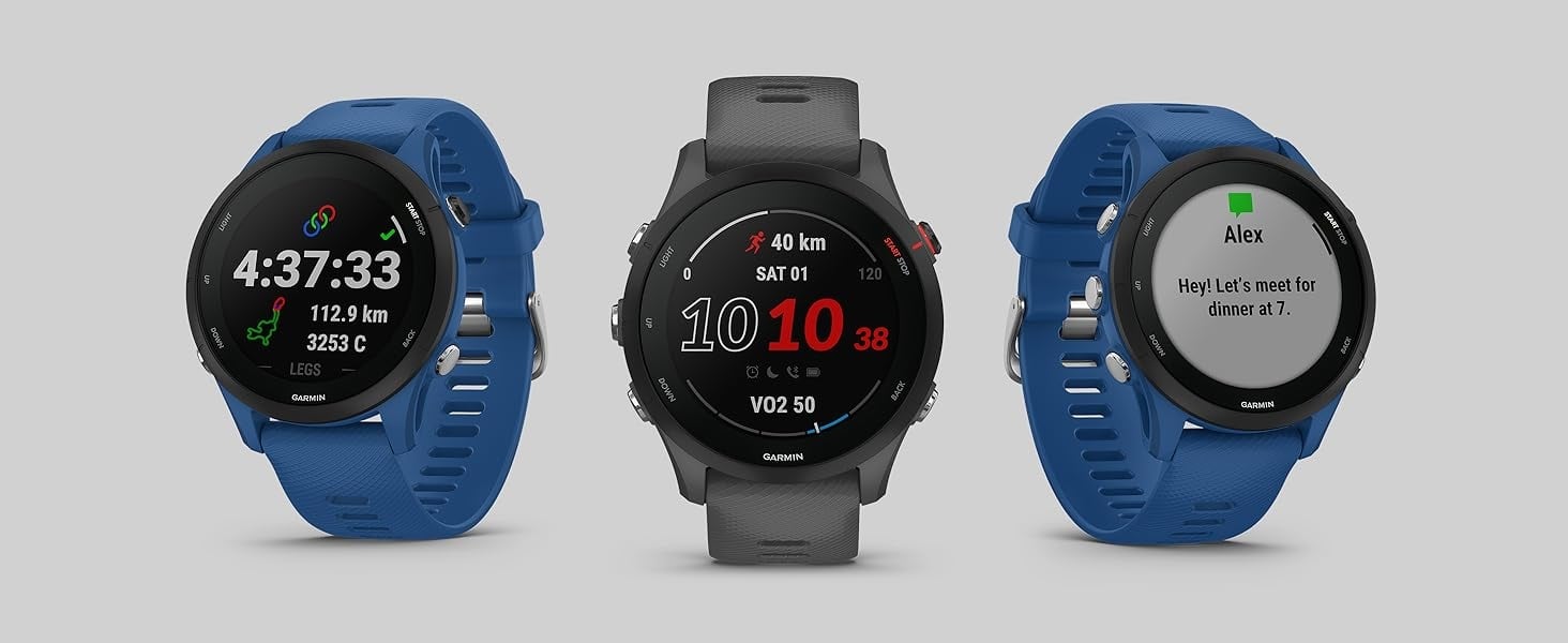 detalhes dos modelos do Garmin Forerunner 255 Music