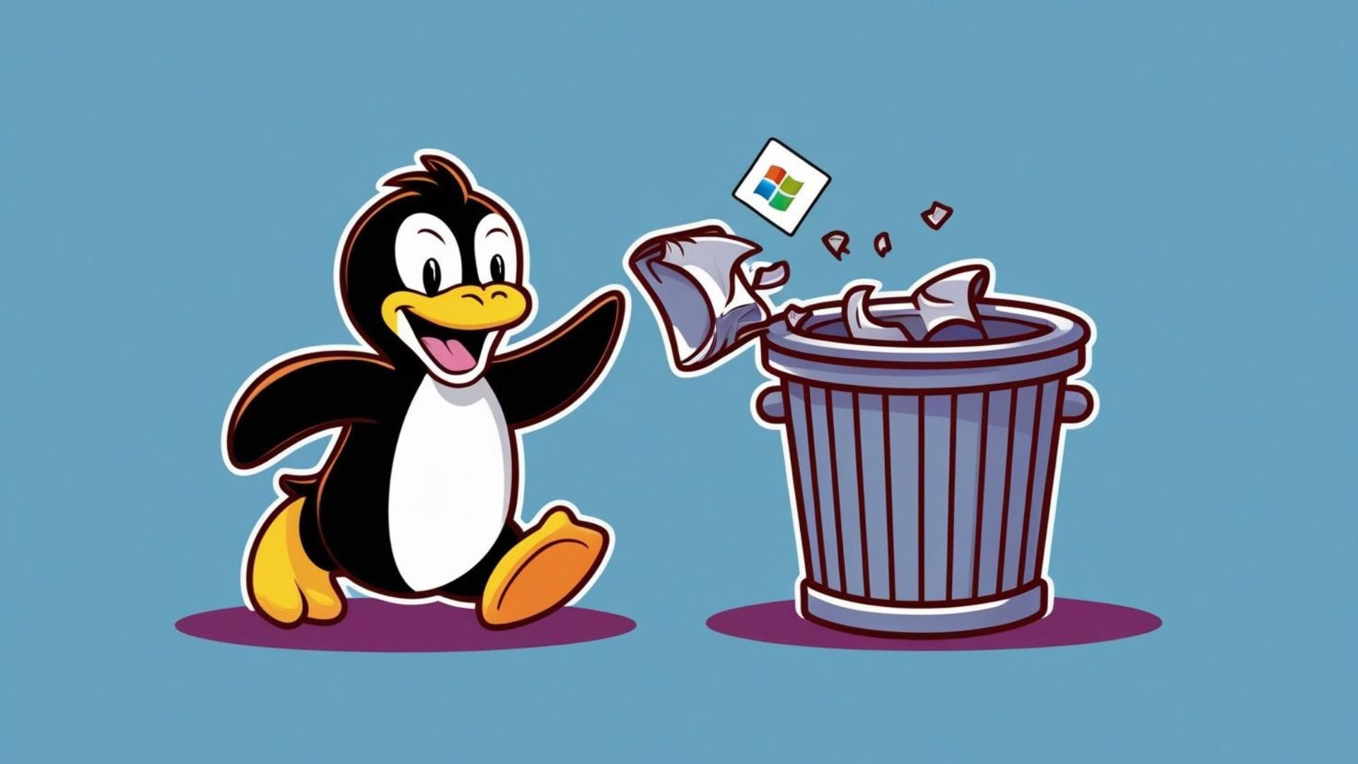 Linux a deitar o windows no lixo