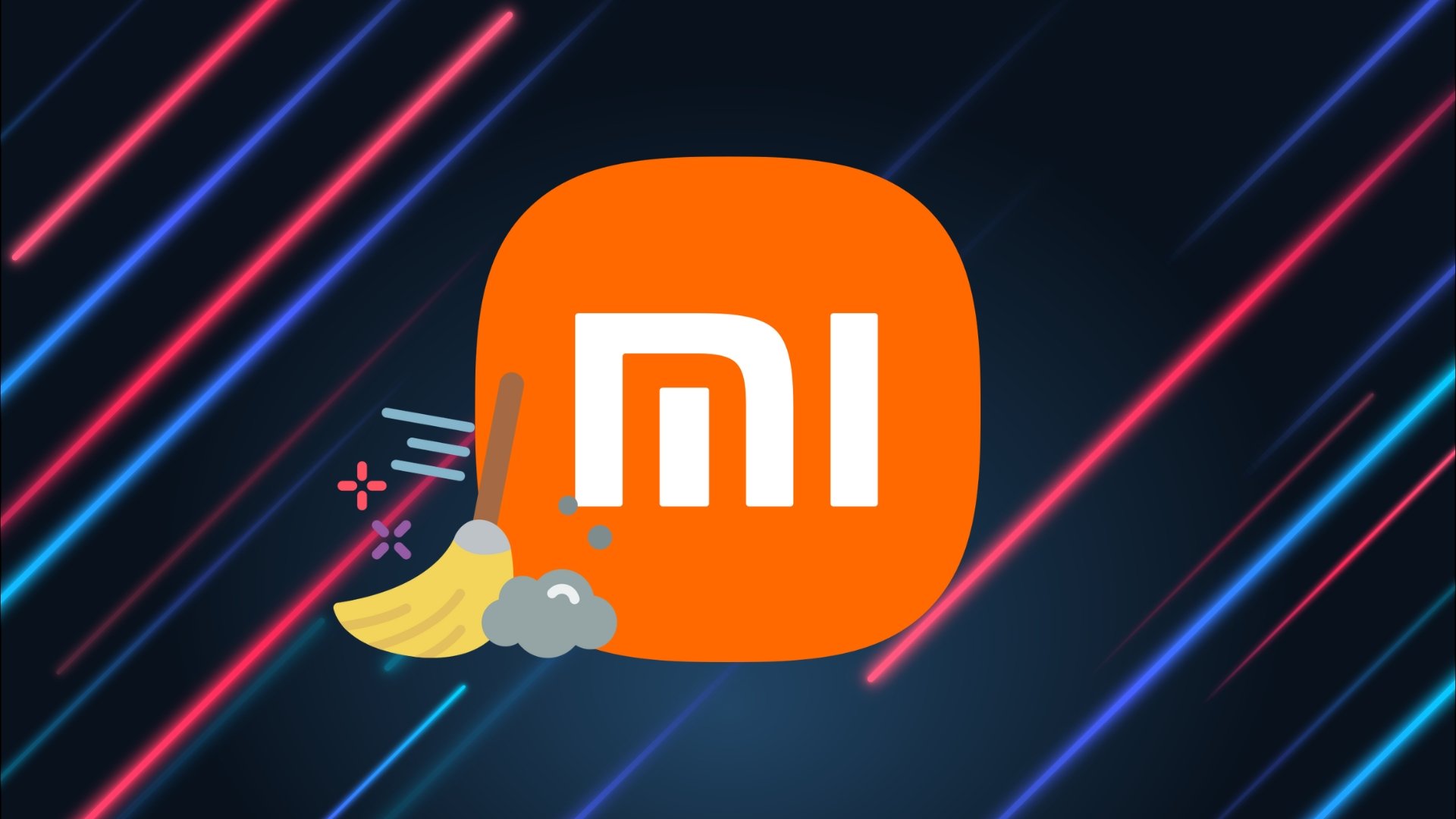 Xiaomi com vassoura a limpar pó