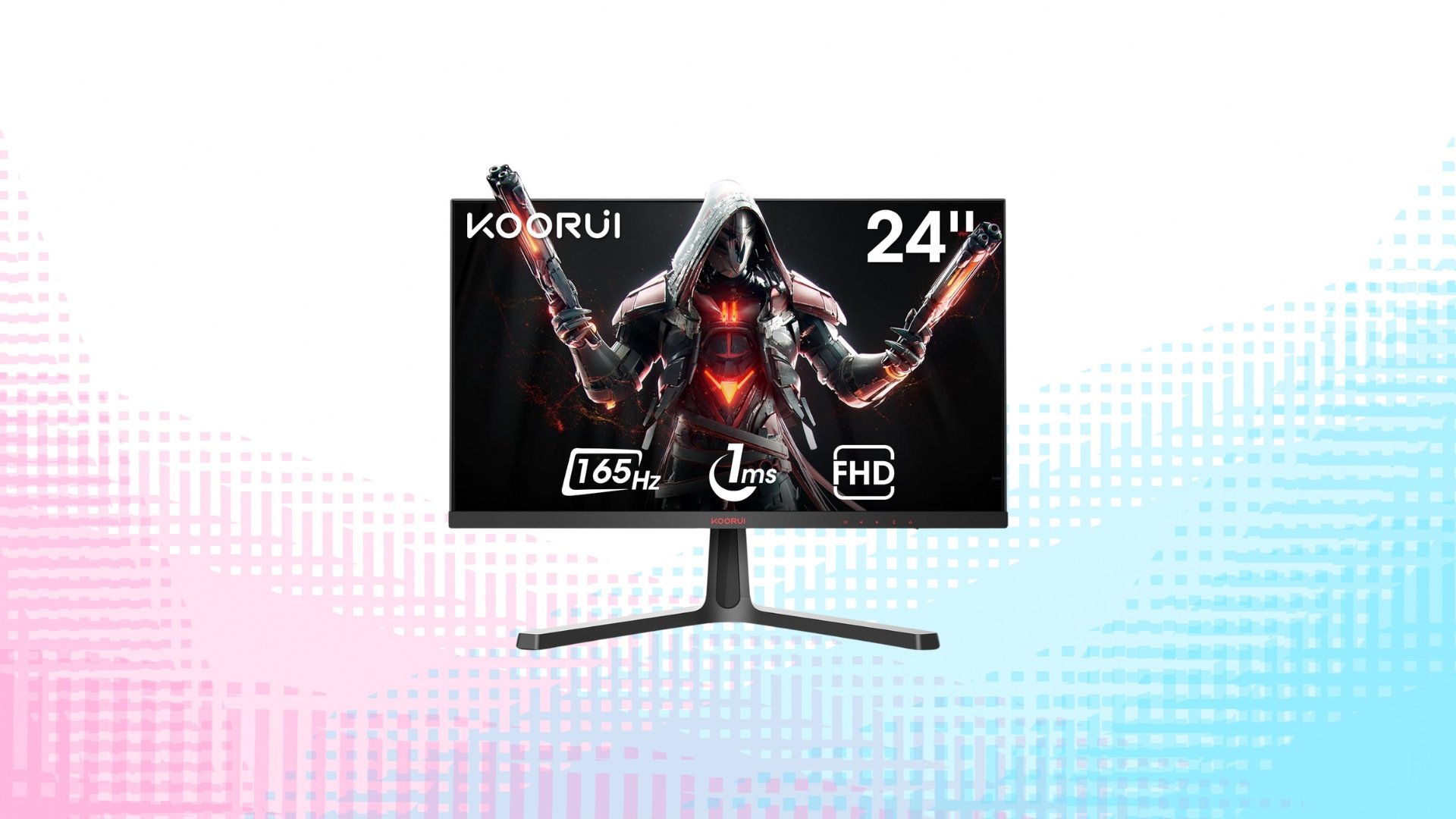 KOORUI Monitor de 24 polegadas, monitor de jogos FullHD de 165 Hz