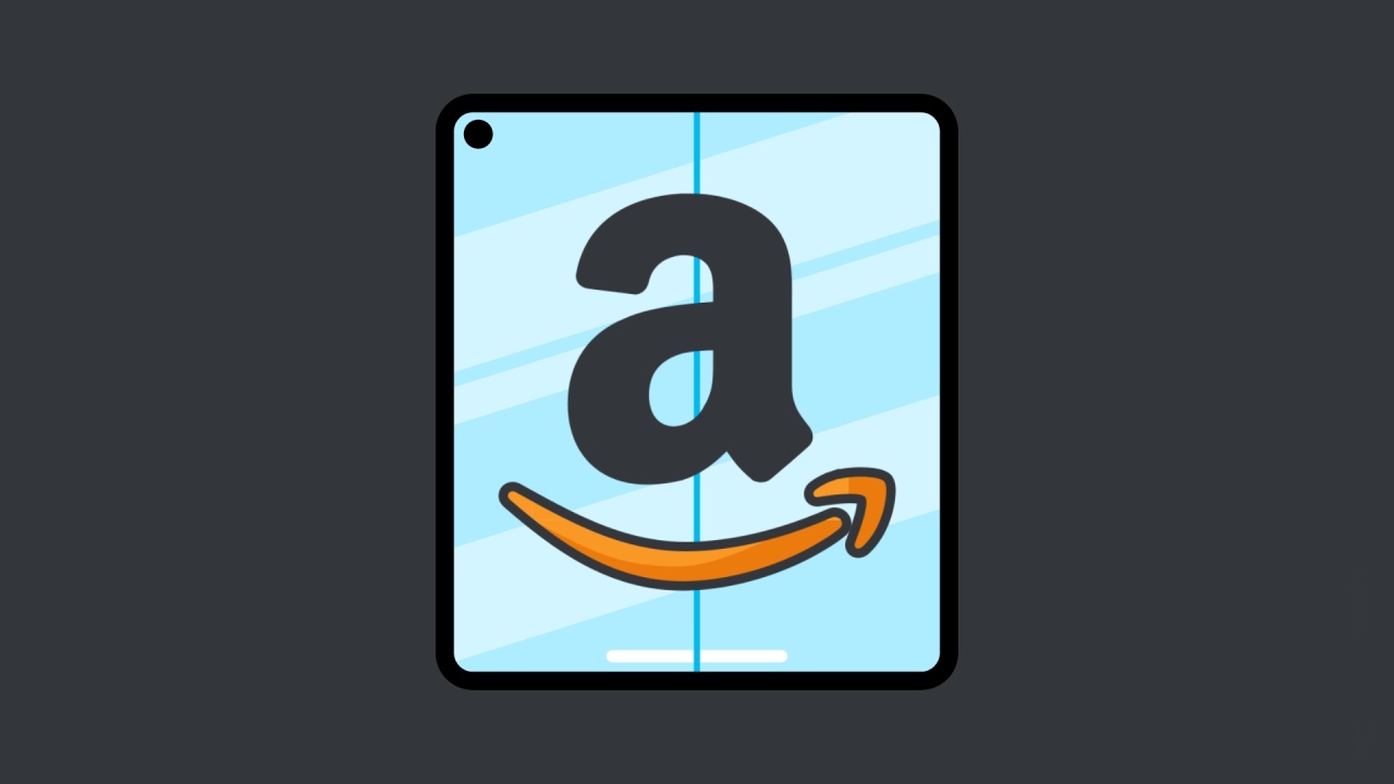 Amazon logo em smartphone dobrável