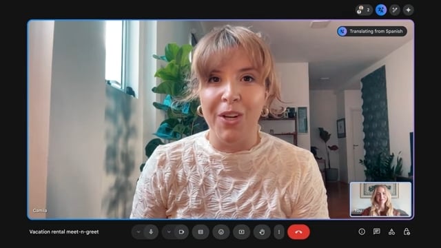 Google Meet com tradução de idioma