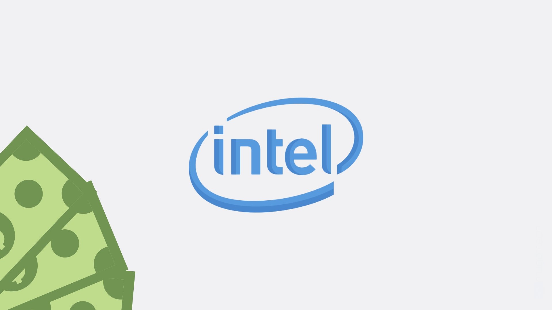 Logo da Intel com dinheiro