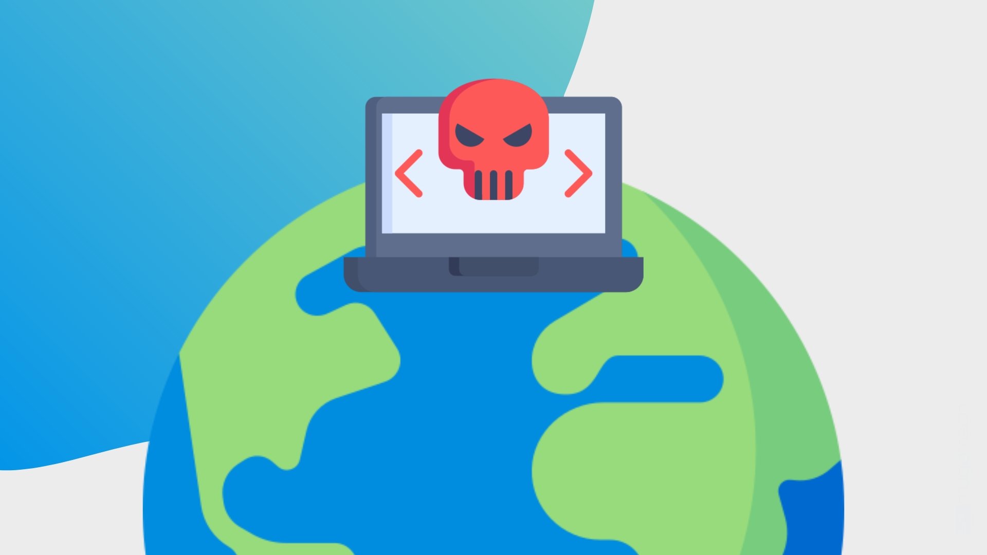 malware em cima de um pc com o mundo de fundo