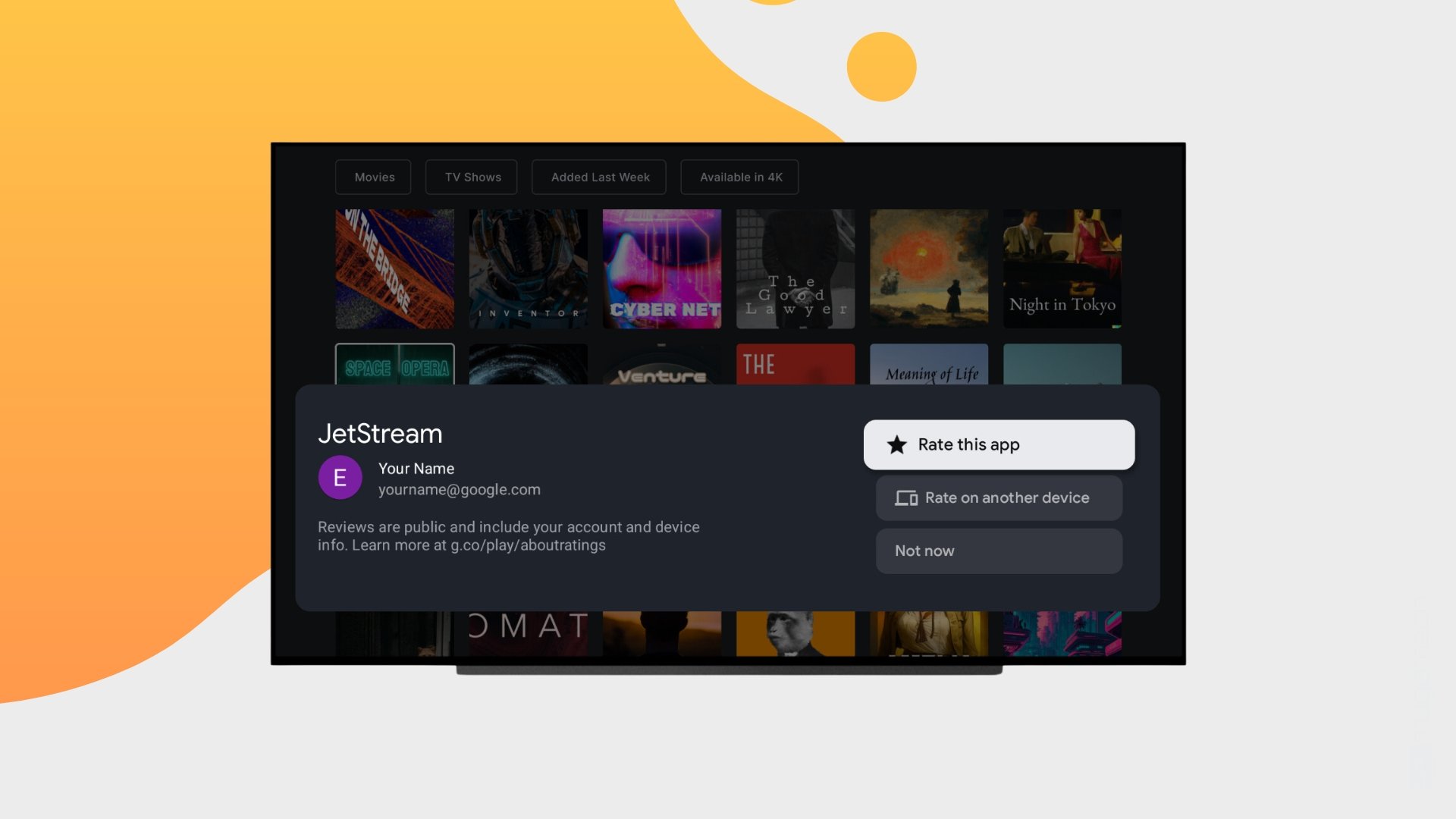Google TV com novo rating para apps