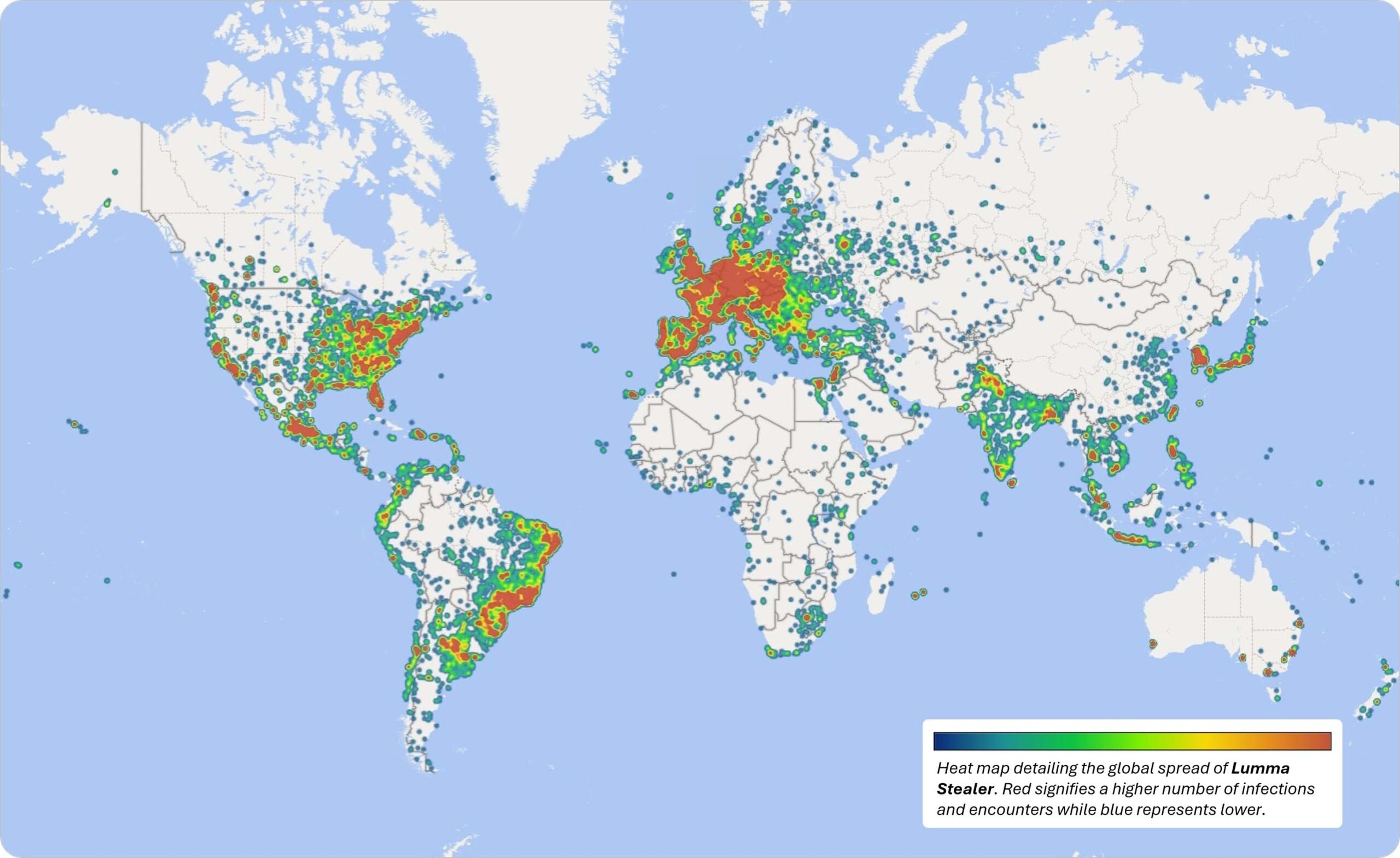 mapa mundo de sistemas infetados