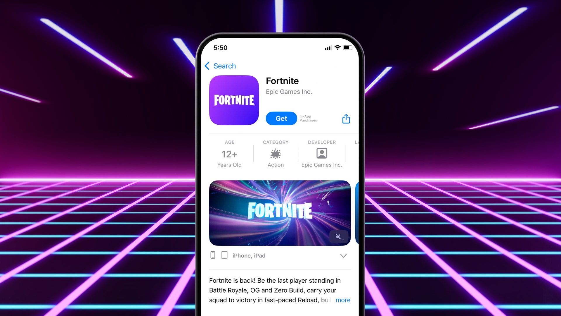 Fortnite na App Store da Apple