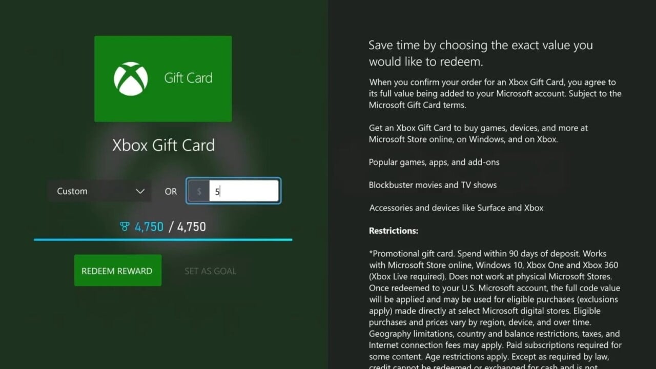 cartões de oferta xbox