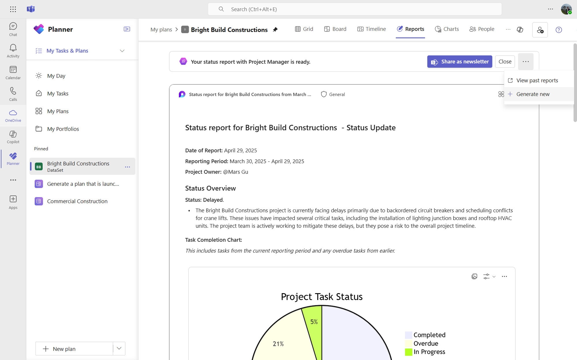 Microsoft Planner dentro do Teams com nova funcionalidade