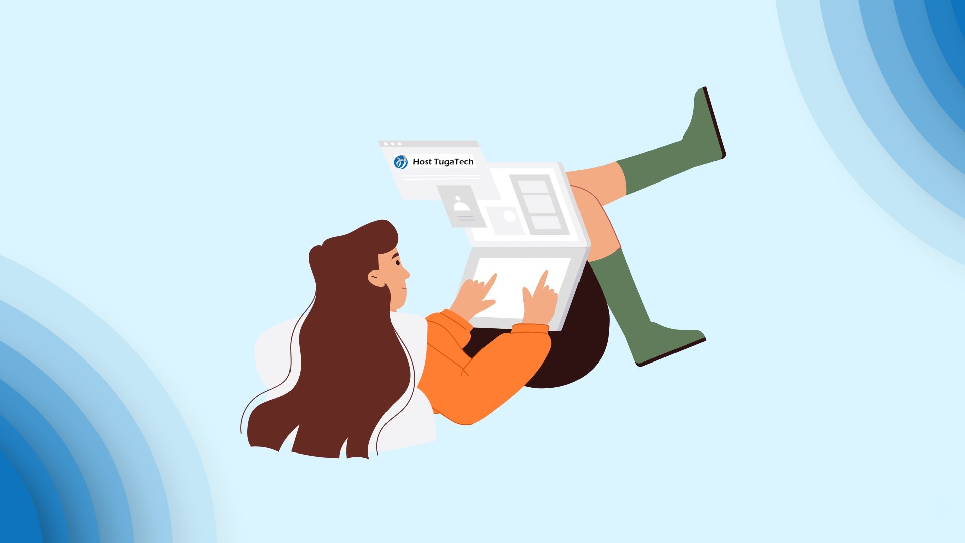 Pessoa a construir um site usando ferramentas da Host TugaTech