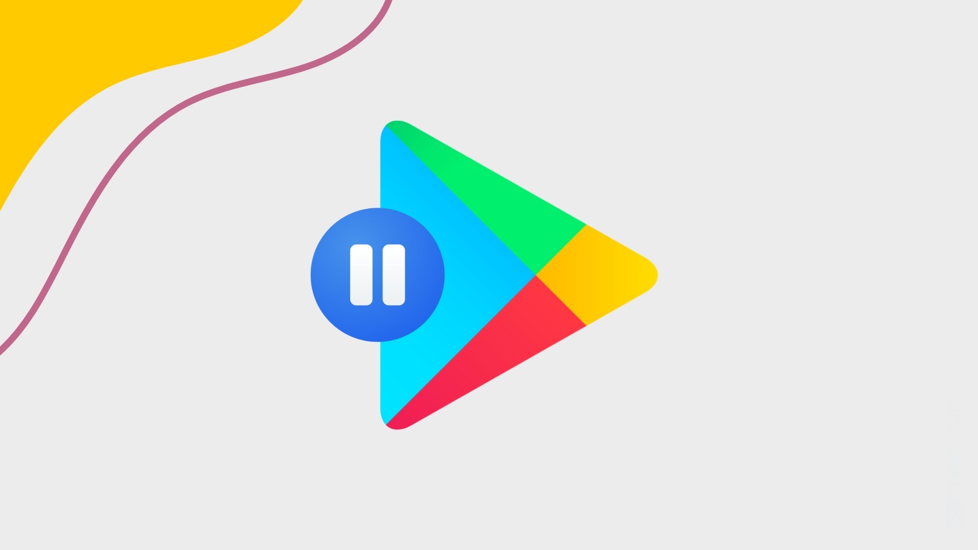Google Play Store com sinal de pausa